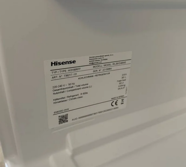 Hisense helintegrerat kylskåp RIL391D4BW - Bild 2