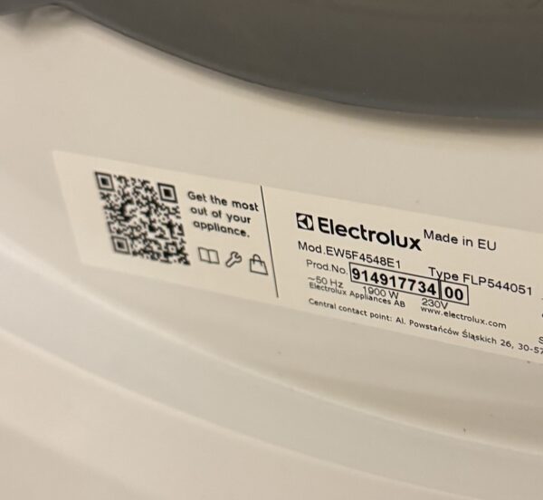Electrolux Tvättmaskin 8kg EW5F4548E1 - Bild 2
