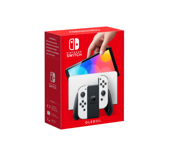 Nintendo Switch OLED gamingkonsol med vita Joy-Con-kontroller - Bild 3