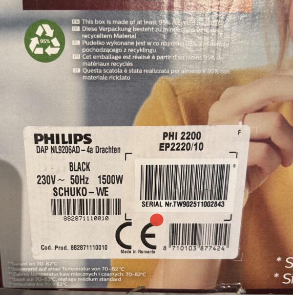 Philips Serie 2200 Helautomatisk Kaffemaskin EP222010 - Bild 2