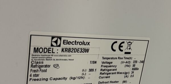 Electrolux Kylskåp KRB2DE33W - Bild 2