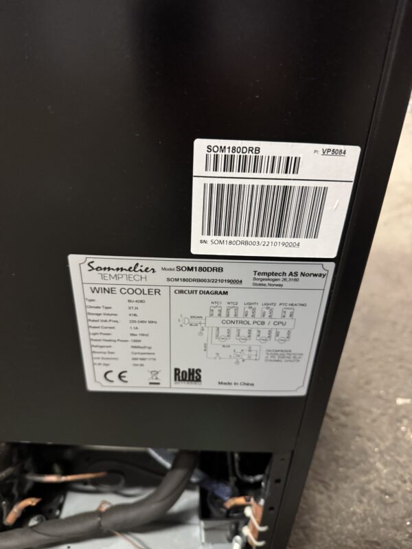 Temptech Serie Sommelier Vinkyl SOM180DRB - Bild 2